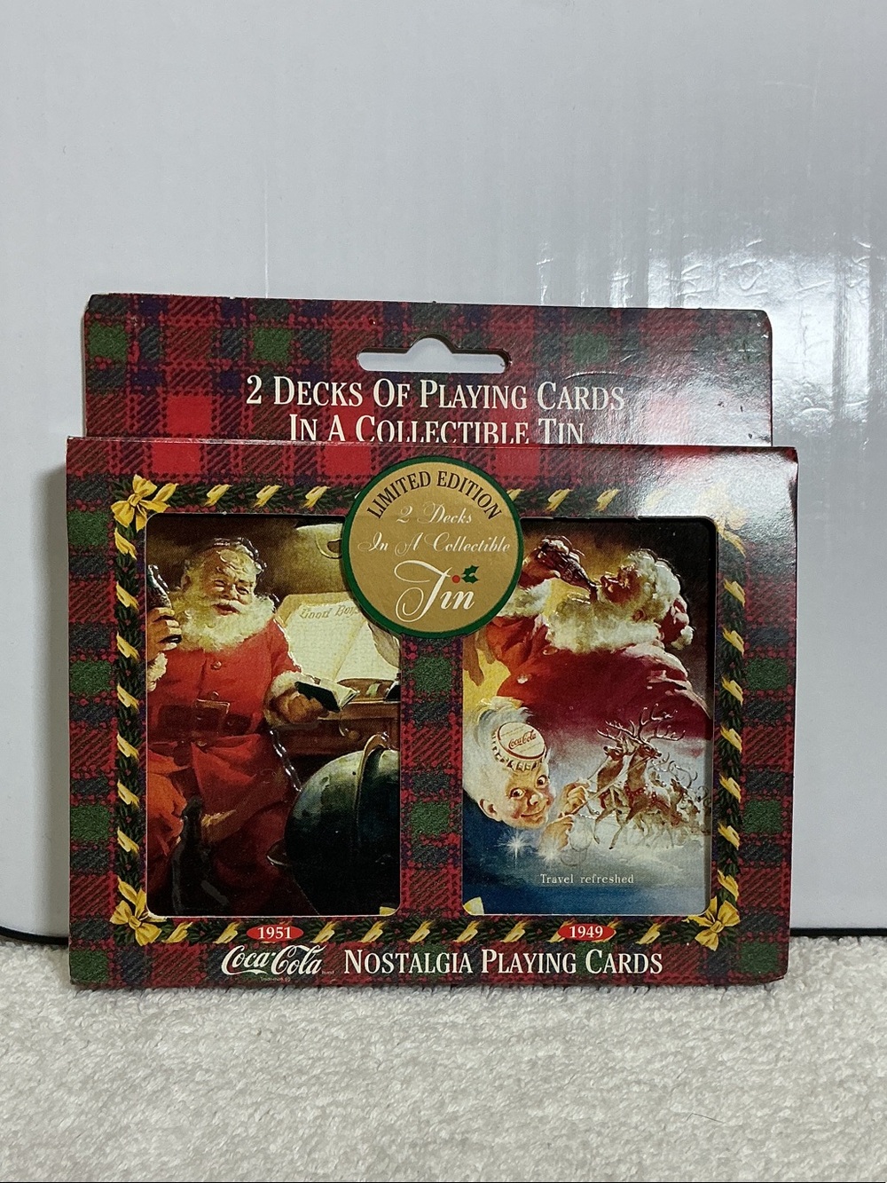 🌼Vintage 1997🌼 Limited Edition Coca-Cola Holiday Nostalgia card tin set